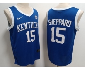 Men's Kentucky Wildcats #15 Reed Sheppard Blue Stitched Jersey