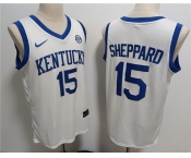 Men's Kentucky Wildcats #15 Reed Sheppard White Stitched Jersey