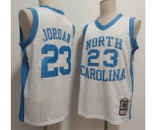 Men's North Carolina Tar Heels #23 Michael Jordan White Throwback Stitched Jersey