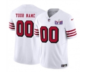 Men's San Francisco 49ers Active Player Custom New White 2024 F.U.S.E. Super Bowl LVIII Patch Vapor Untouchable Limited Football Stitched Jersey