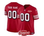 Men's San Francisco 49ers Active Player Custom Red 2023 F.U.S.E. NFC West Champions Patch Alternate Football Stitched Jersey