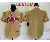 Men's San Francisco 49ers Custom Gold Stitched MLB Cool Base Nike Baseball Jersey