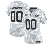 Women's San Francisco 49ers Active Player Custom 2024 F.U.S.E Arctic Camo Salute To Service Limited Stitched Jersey