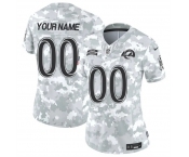 Women's Los Angeles Rams Active Player Custom 2024 F.U.S.E Arctic Camo Salute To Service Limited Stitched Football Jersey