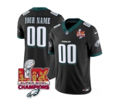 Men's Philadelphia Eagles Active Player Custom Black 2025 Eagles Logo Super Bowl LIX Patch New F.U.S.E. Vapor Limited Football Stitched Jersey