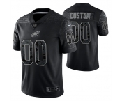Men's Philadelphia Eagles Active Player Custom Black Reflective Limited Stitched Jersey