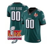 Men's Philadelphia Eagles Active Player Custom Green 2025 Eagles Logo Super Bowl LIX Patch New F.U.S.E. Vapor Limited Football Stitched Jersey