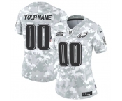Women's Philadelphia Eagles Active Player Custom 2024 F.U.S.E Arctic Camo Salute To Service Limited Stitched Jersey