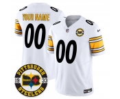 Men’s Pittsburgh Steelers Throwback 1933 Patch white Vapor Limited All Stitched Jersey