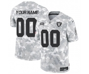 Men's Las Vegas Raiders Active Player Custom 2024 F.U.S.E Arctic Camo Salute To Service Limited Stitched Football Jersey