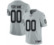 Men's Las Vegas Raiders Customized Silver Stitched Football Limited Inverted Legend Jersey