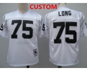 Men's Oakland Raiders Custom White Throwback Jersey