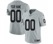 Men's Oakland Raiders Customized Silver Stitched Football Limited Inverted Legend Jersey