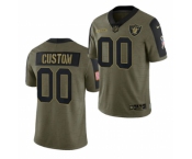 Men's Olive Las Vegas Raiders ACTIVE PLAYER Custom 2021 Salute To Service Limited Stitched Jersey