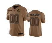 Men's Green Bay Packers Active Player Custom Brown 2023 Salute To Service Limited Stitched Jersey