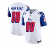 Men's New England Patriots Active Player Custom White Blue 2023 F.U.S.E. Throwback Limited Football Stitched Jersey