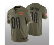 Men's Washington Commanders ACTIVE PLAYER Custom 2022 Olive Salute To Service Limited Stitched Jersey