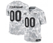 Men's Cincinnati Bengals Active Player Custom 2024 F.U.S.E Arctic Camo Salute To Service Limited Stitched Football Jersey