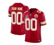 Men's Kansas City Chiefs Active Player Custom Red 2024 F.U.S.E. Super Bowl LVIII Patch Vapor Untouchable Limited Football Stitched Jersey
