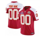 Men's Kansas City Chiefs Active Player Custom Red White 2024 F.U.S.E. Super Bowl LVIII Patch Vapor Untouchable Limited Football Stitched Jersey