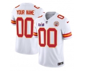 Men's Kansas City Chiefs Active Player Custom White 2024 F.U.S.E. Super Bowl LVIII Patch Vapor Untouchable Limited Football Stitched Jersey