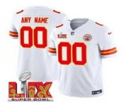 Men's Kansas City Chiefs Customized White 2025 Super Bowl LIX FUSE Vapor Limited Jersey
