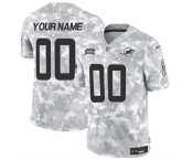 Men's Miami Dolphins Active Player Custom 2024 F.U.S.E Arctic Camo Salute To Service Limited Stitched Football Jersey