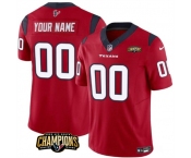 Men's Houston Texans Active Player Custom Red 2023 F.U.S.E. AFC South Champions Patch Vapor Limited Football Stitched Jersey