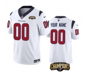 Men's Houston Texans Active Player Custom White 2023 F.U.S.E. AFC South Champions Patch Vapor Limited Football Stitched Jersey