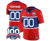Men's New York Giants ACTIVE PLAYER Custom Century Red 100TH Season Commemorative Patch Limited Football Stitched Jersey
