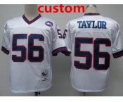 Men's New York Giants Custom White Throwback Jersey