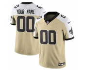 Men's New Orleans Saints Active Player Custom Gold White Alternate 2025 F.U.S.E. Vapor Limited Football Stitched Jersey