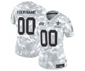 Women's New Orleans Saints Active Player Custom 2024 F.U.S.E Arctic Camo Salute To Service Limited Stitched Football Jersey