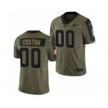 Men's Seattle Seahawks ACTIVE PLAYER Custom 2021 Olive Salute To Service Limited Stitched Football Jersey