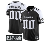 Men's Seattle Seahawks Active Player Custom Black Alternate 2025 F.U.S.E. 'Gothic Rain City Shadows Edition' Vapor Limited Stitched Jersey