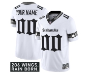 Men's Seattle Seahawks Active Player Custom White 2025 F.U.S.E. 'Gothic Rain City Shadows Edition' Vapor Limited Stitched Jersey