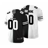 Men's Seattle Seahawks Custom Black V White Peace Split Vapor Untouchable Limited Football Jersey