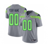 Men's Seattle Seahawks Customized Gray Stitched Football Limited Inverted Legend Jersey