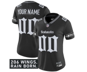 Women's Seattle Seahawks Active Player Custom Black 2025 F.U.S.E. 'Gothic Rain City Shadows Edition' Vapor Untouchable Limited Football Stitched Jersey