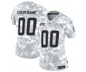 Women's Los Angeles Chargers Active Player Custom 2024 F.U.S.E Arctic Camo Salute To Service Limited Stitched Football Jersey