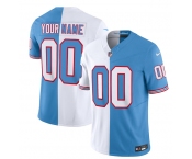 Men's Tennessee Titans Active Player Custom White Blue 2023 F.U.S.E. Split Vapor Limited Throwback Football Stitched Jersey