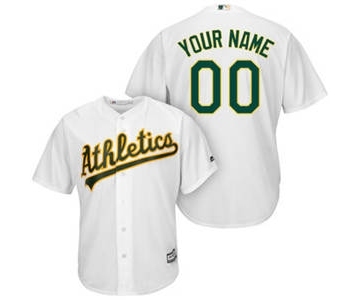 Men's Oakland Athletics Customized White Home Cool Base Custom Baseball Baseball Jersey