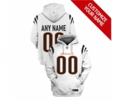 Men's Cincinnati Bengals Active Player Custom 2021 White Pullover Football Hoodie