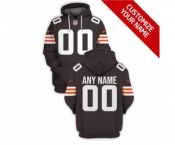 Men's Cleveland Browns Active Player Custom 2021 New Brown Pullover Football Hoodie