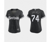 Women Chicago White Sox Eloy Jimenez Black 2021 City Connect Replica Jersey