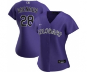 Women's Colorado Rockies #28 Nolan Arenado Alternate 2020 Baseball Player Jersey Purple