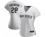 Women's Colorado Rockies #28 Nolan Arenado Home 2020 Baseball Player Jersey White