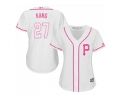 Women Pittsburgh Pirates #27 Jung-ho Kang White Pink Fashion Stitched MLB Jersey Women Pittsburgh Pirates #27 Jung-ho Kang White Pink Fashion Stitched MLB Jersey