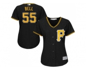 Women Pittsburgh Pirates #55 Josh Bell Black Alternate Stitched MLB Jersey Women Pittsburgh Pirates #55 Josh Bell Black Alternate Stitched MLB Jersey
