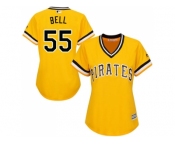 Women Pittsburgh Pirates #55 Josh Bell Gold Alternate Stitched MLB Jersey Women Pittsburgh Pirates #55 Josh Bell Gold Alternate Stitched MLB Jersey
